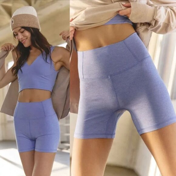 FP Movement by Free People Pants - NEW FP MOVEMENT by FREE PEOPLE Never Better Heather Bike Shorts S Blueberry $48